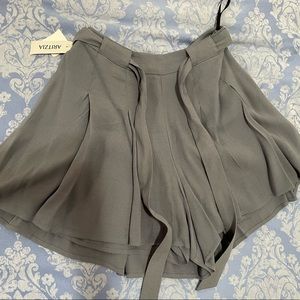Blue flared shorts from Aritzia